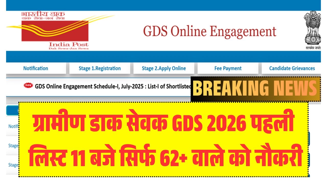 India Post GDS Vacancy 2026 Merit List