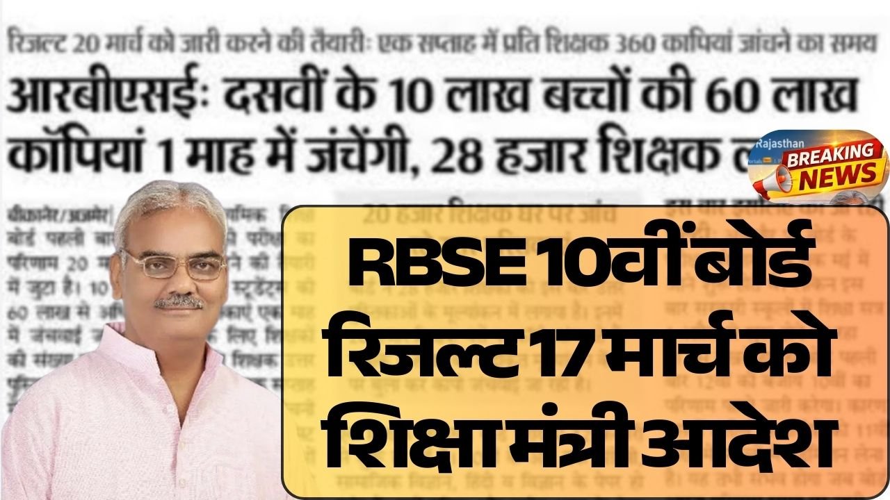 Rajasthan Board 10th Result 2026 Date